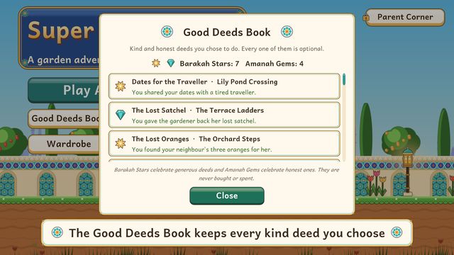 The Good Deeds Book keeps every kind deed you choose