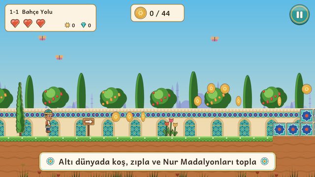 Altı dünyada koş, zıpla ve Nur Madalyonları topla